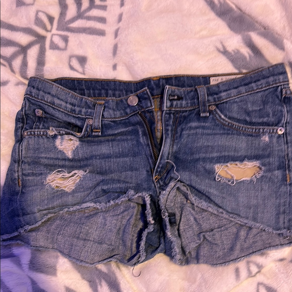 Distressed Denim Shorts